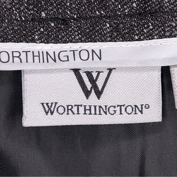 SIZE 6 WORTHINGTON DARK GREY TWEED SKIRT LINED CHAIN ACCENT ACADEMIA - Picture 9 of 12
